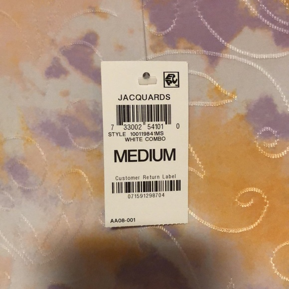 Jacquards JM collection - multi color w/ a silk scroll flower imprint Medium - Picture 7 of 7